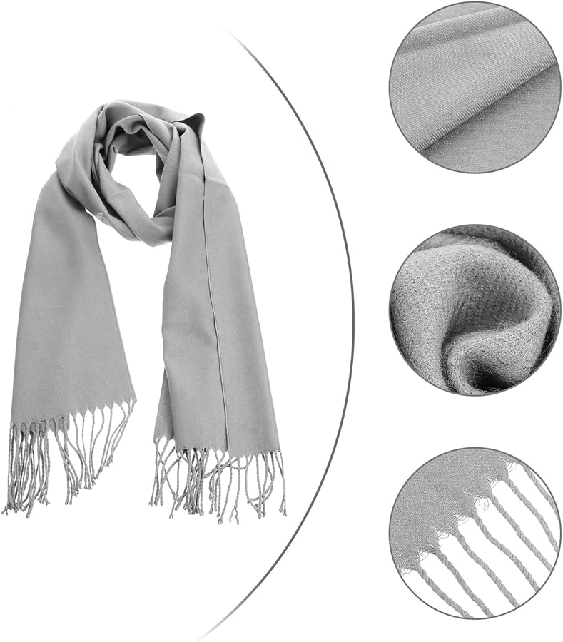 Solid Color Winter Scarf Warm Soft Imitation Cashmere Neck Warmer Shawl for Boys - Image 4
